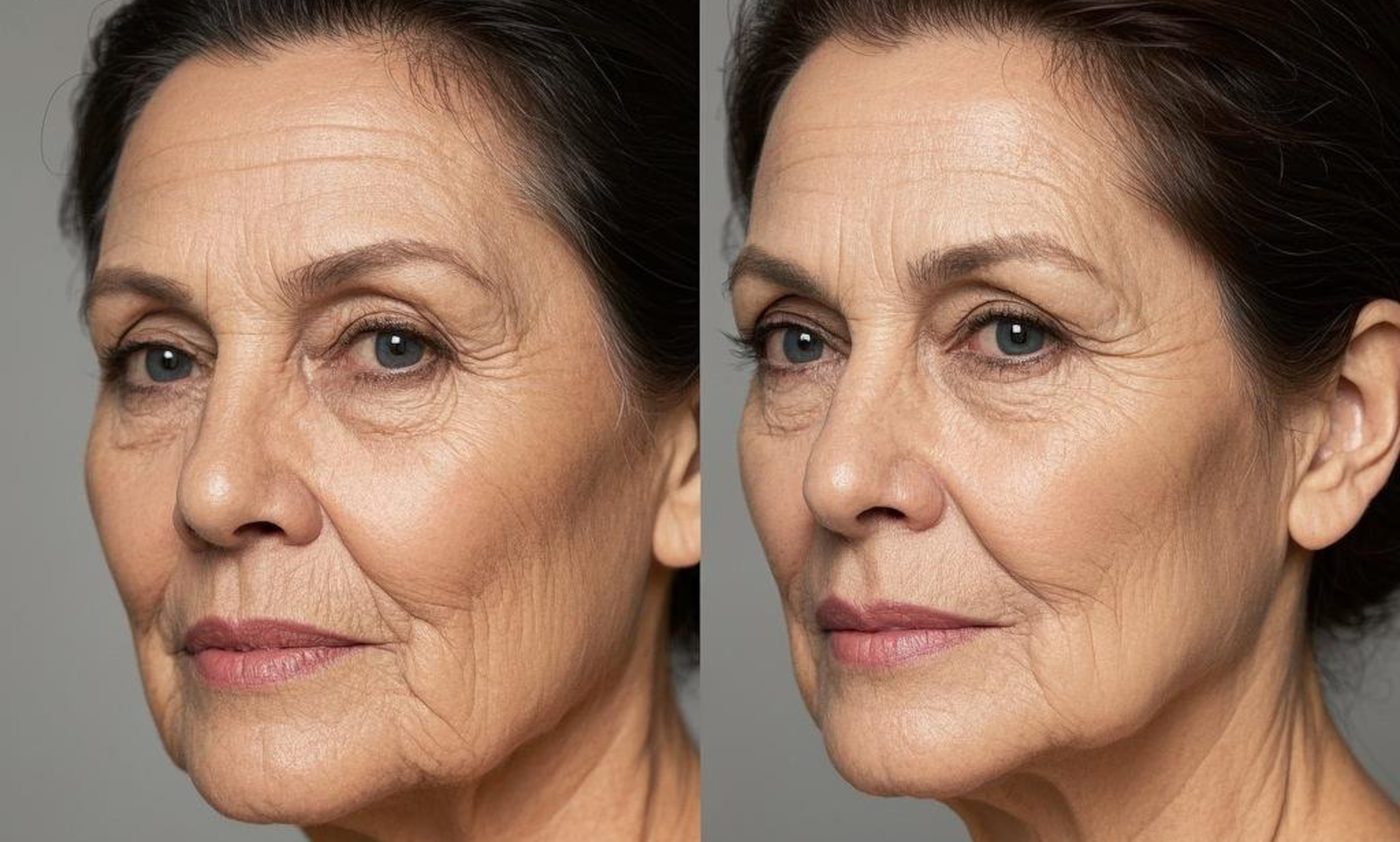 Skin firmness before and after Morpheus8 RF microneedling in Plano, TX