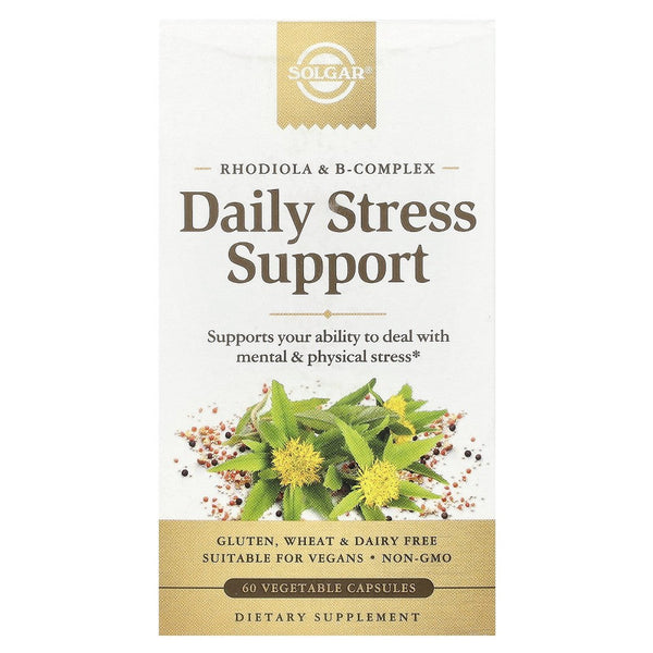 Solgar Daily Stress Support, Rhodiola & B-Complex, 60 Vegetable Capsules