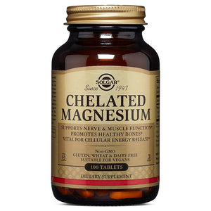 Solgar Chelated Magnesium Tablets, 100 Tablets