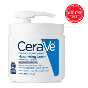 CeraVe Moisturizing Cream With Pump 16 Oz Daily Face And Body Moisturizer For Dry Skin