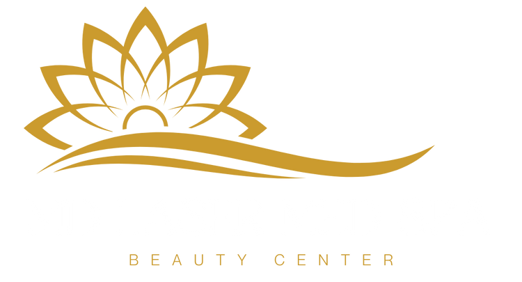 Gold lotus flower logo with 'Beauty Center' text on a white background